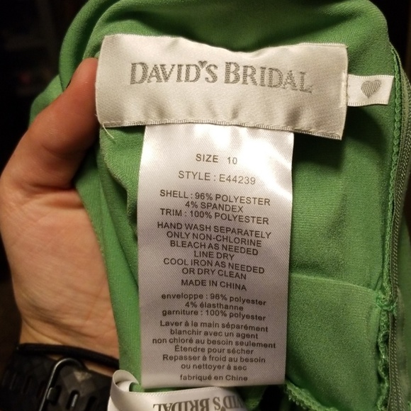 David's Bridal Green Bridesmaid Dress - Picture 4 of 5
